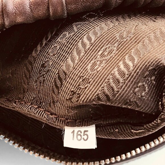 PRADA BAG authentic shirred ruched nappa LEATHER purse - Picture 4 of 16